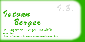 istvan berger business card